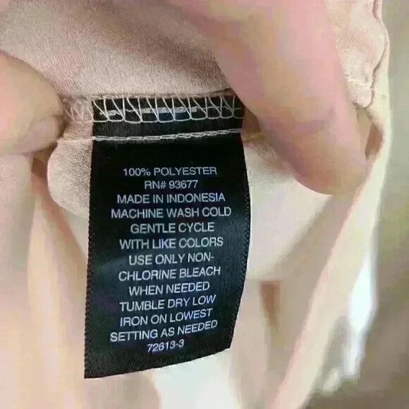 Worthington Small Solid Light Pink Short Sleeve V Neck Sheer Formal Blouse - Picture 8 of 8